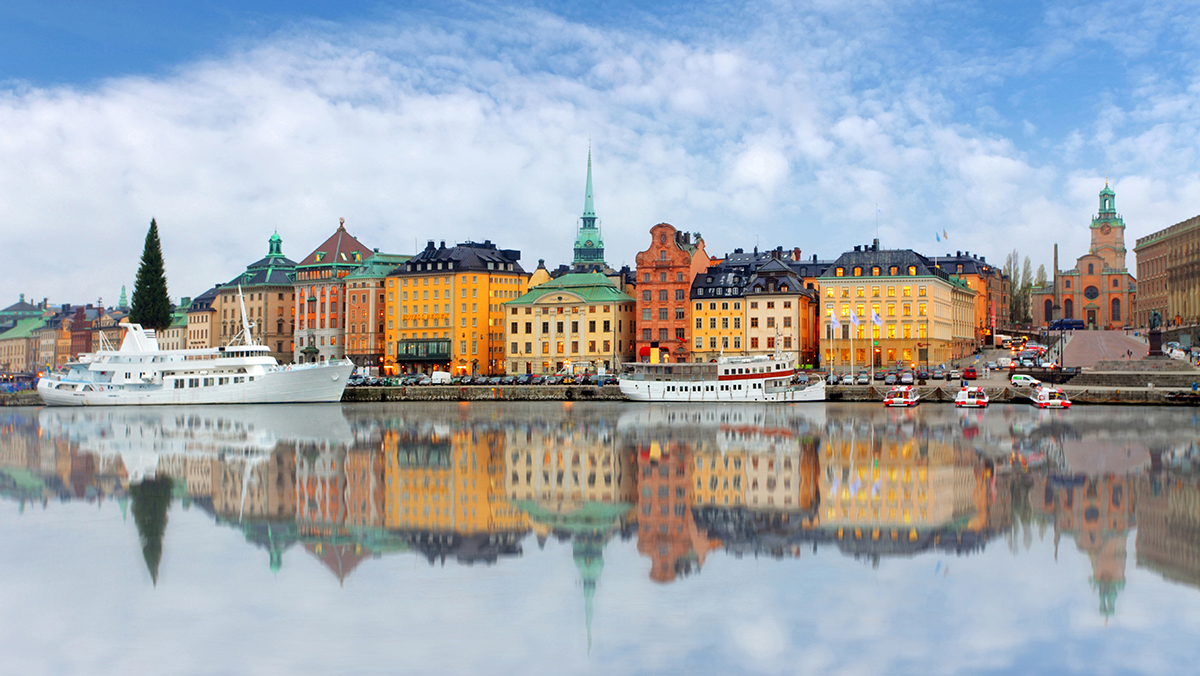 Gamla Stan in Stockholm, Sweden - a view from the sea